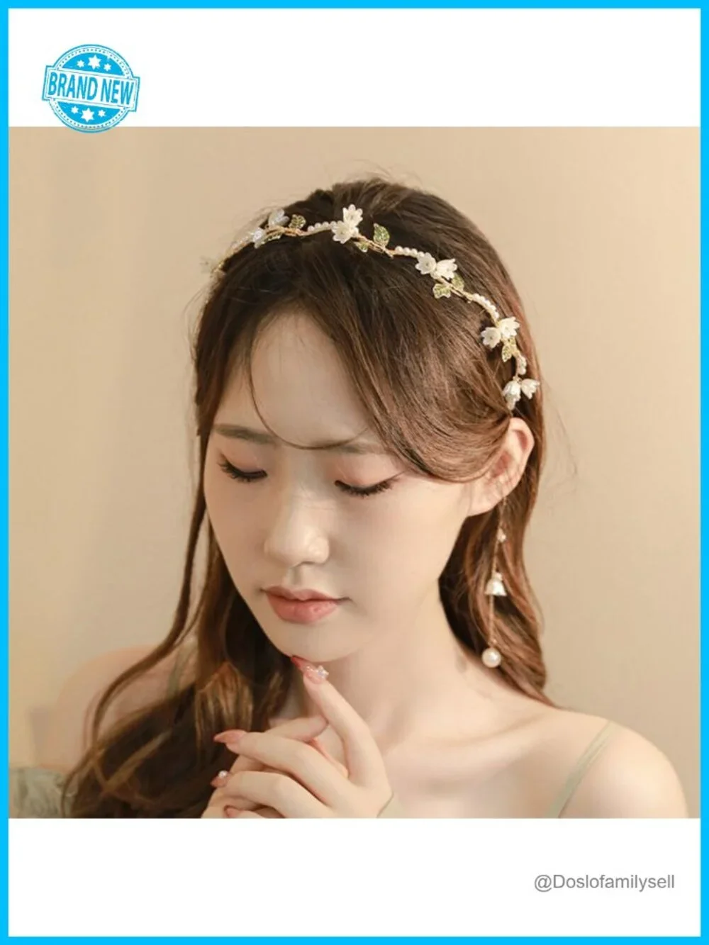 Gold Leaf Boho Headband Wedding Fairy Headpiece Bridal Crown Hair Vine